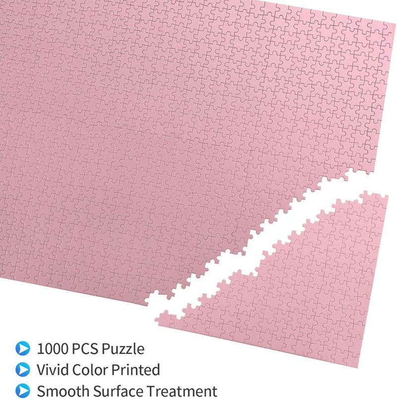 Phayah 1000 Piece Jigsaw Puzzle For Adults Pink Solid Color Home Decor Gift - Image 2